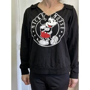 Vintage Mickey Mouse Hoodie Size Large Junior Hoodie‎